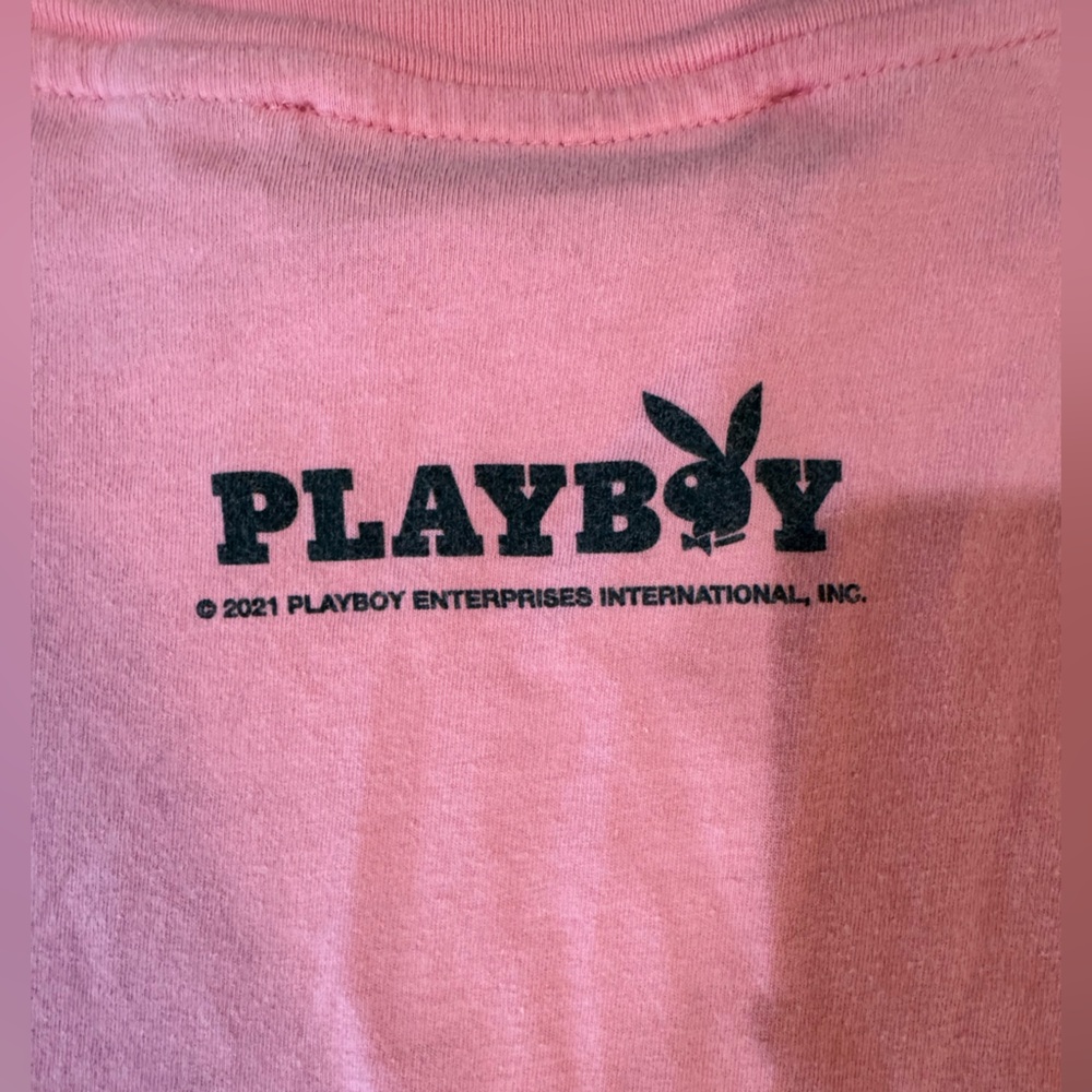 Playboy Men’s Pink Crew Neck Y2K Long Sleeve Tee Shirt Size Large - Picture 5 of 8